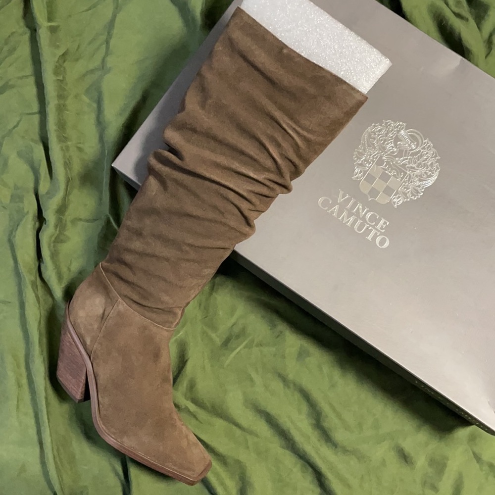 NWT - Vince Camuto Brown Alimber Slouch Boots, Size 9